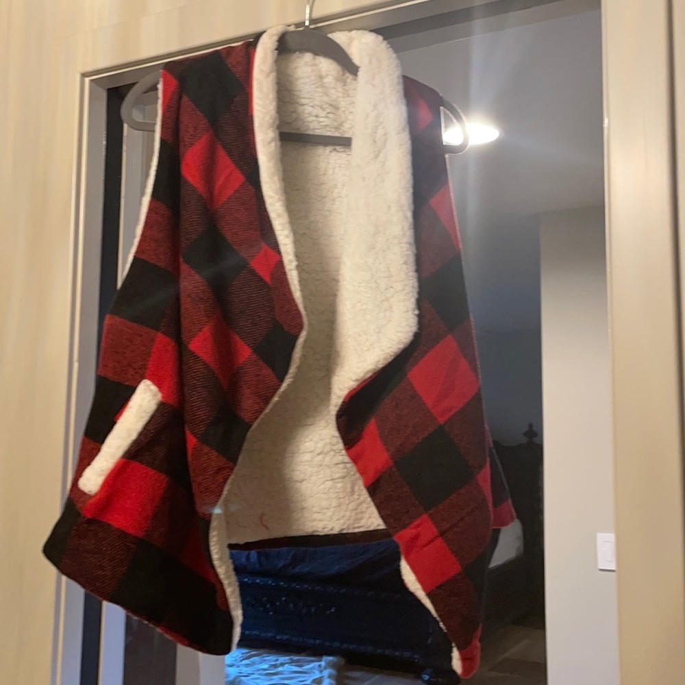 Sherpa Buffalo plaid vest